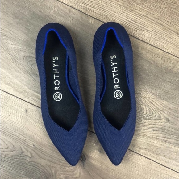 Rothy's Shoes | Rothys Dark Blue Pointed Toe Flats 6 | Poshmark